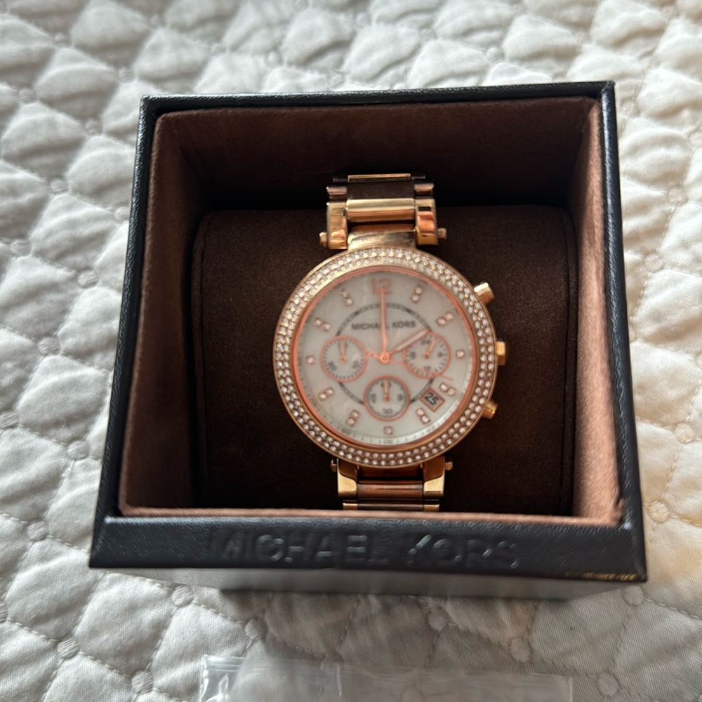 Michael Kors Rose gold watch with diamonds